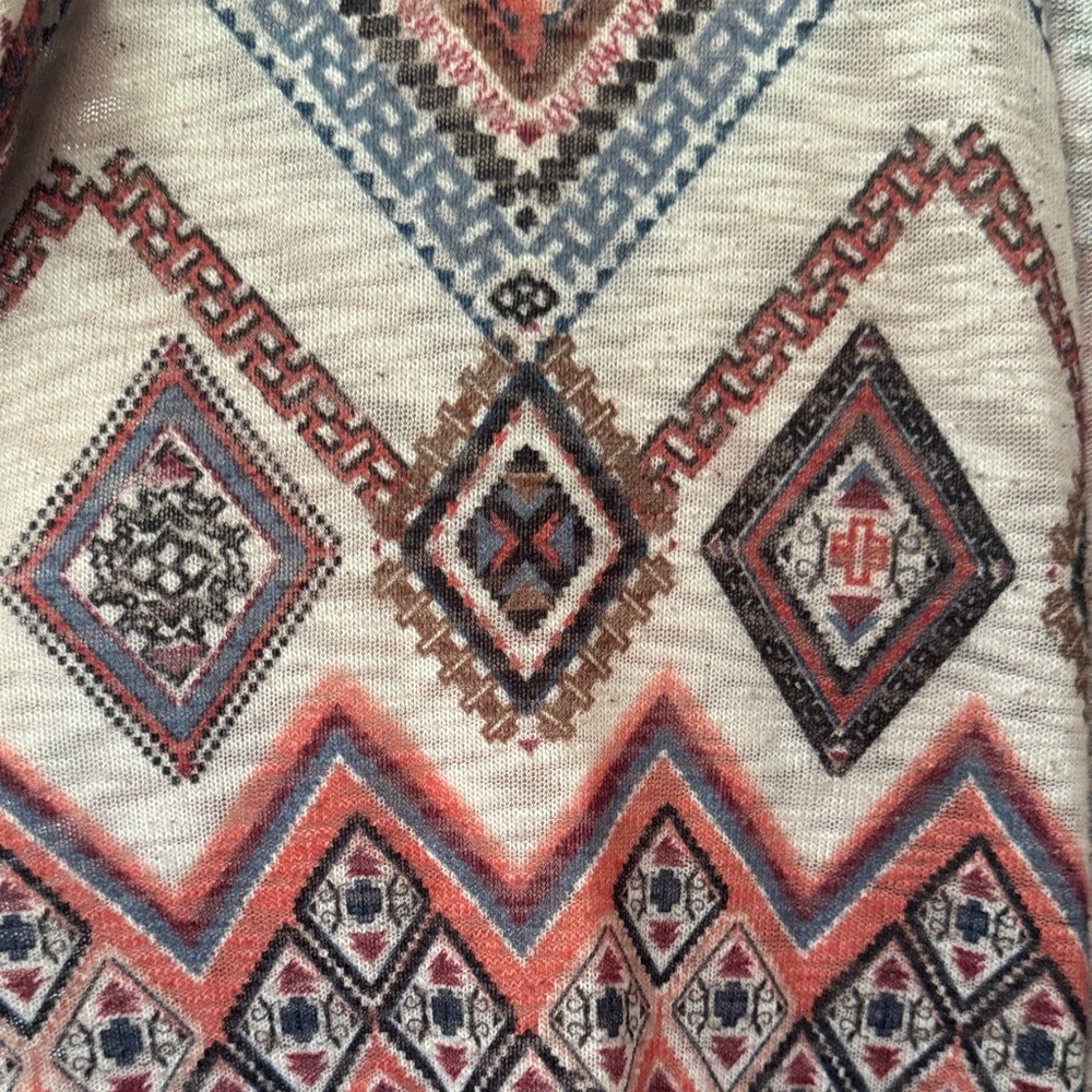 Geometric Patterned Open Front Cardigan - Picture 2 of 6